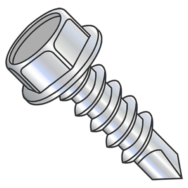Usa Industrials Self-Drilling Screw, #10-16 x 1 in, Zinc Plated Steel Hex Head Hex Drive BULK-SCRW-12536 - main